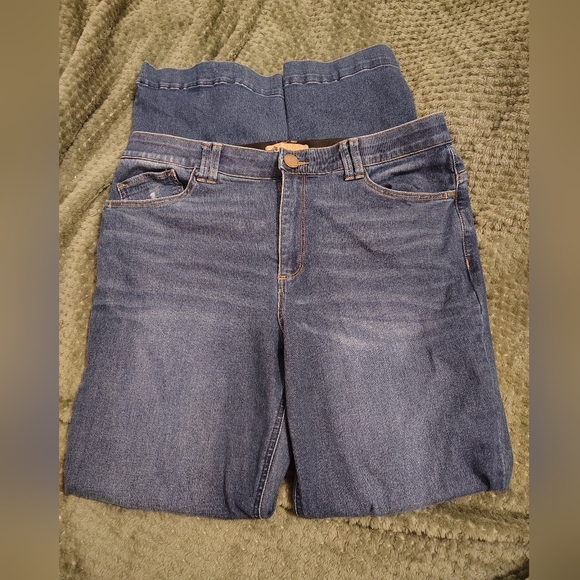 Democracy Denim - Democracy Brand Size 16 Jeans Dark Denim Cuffed Style Hems On Legs